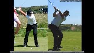 Jon Rahm golf swing  Long Iron faceon amp downtheline July 2017 [upl. by Nel]