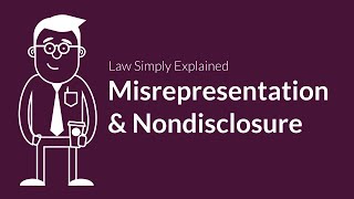 Misrepresentation and Nondisclosure  Contracts  Defenses amp Excuses [upl. by Helse885]