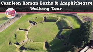 CAERLEON ROMAN BATHS amp AMPHITHEATRE WALES  Walking Tour  Pinned on Places [upl. by Ert]