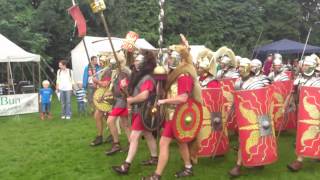 Roman Reenactment at the Amphitheatre in Caerleon Marching In [upl. by Marie-Jeanne]